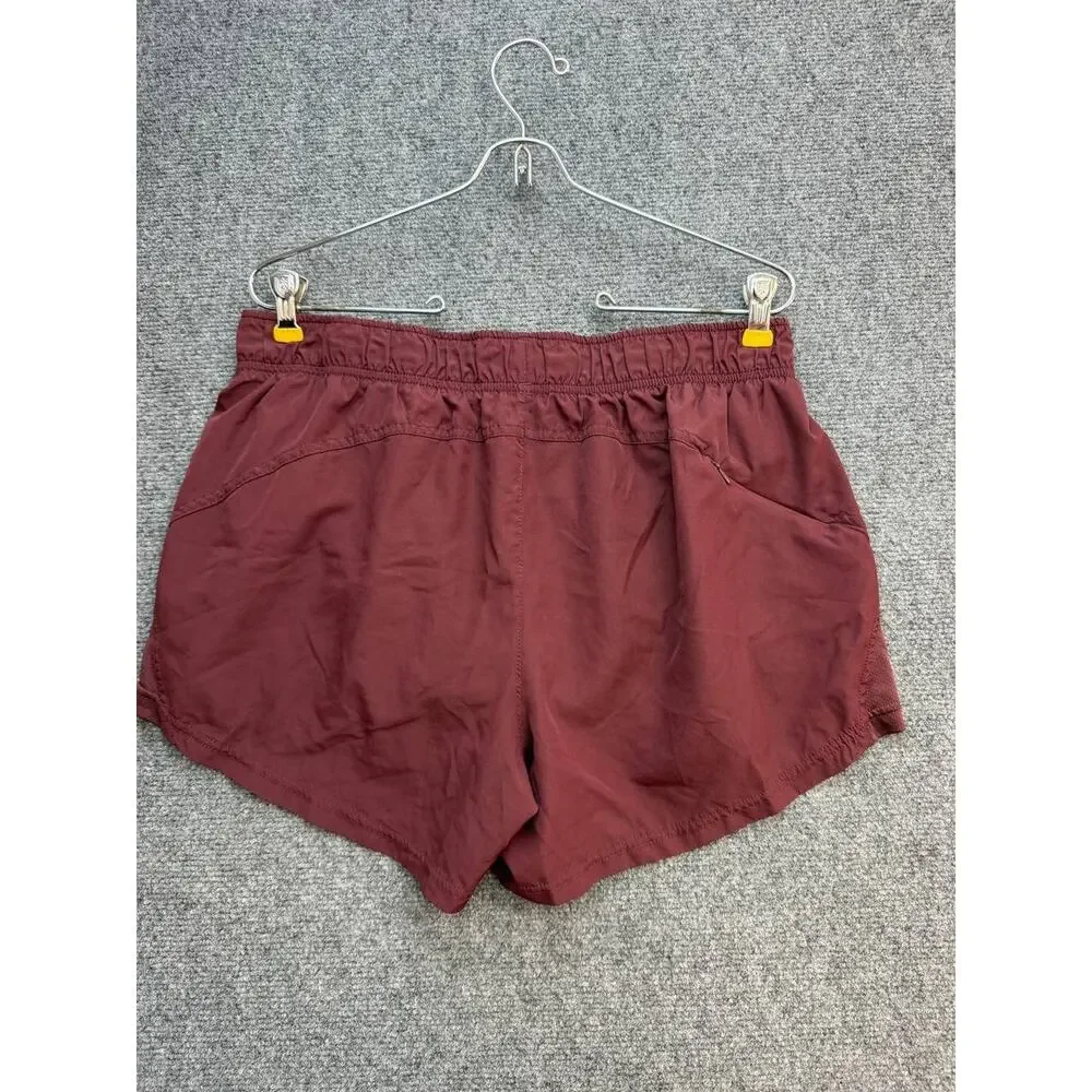Athletic Works Girls L 12-14 Maroon Athletic Running Shorts Elastic Waist